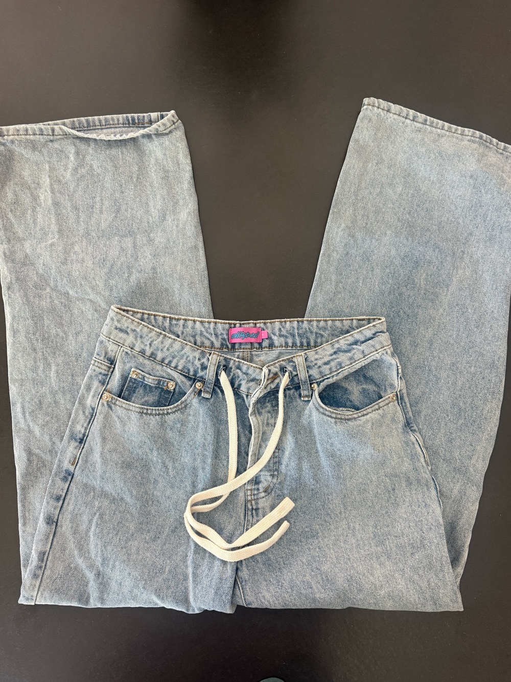 Edikted Light Blue Wide Leg Jeans